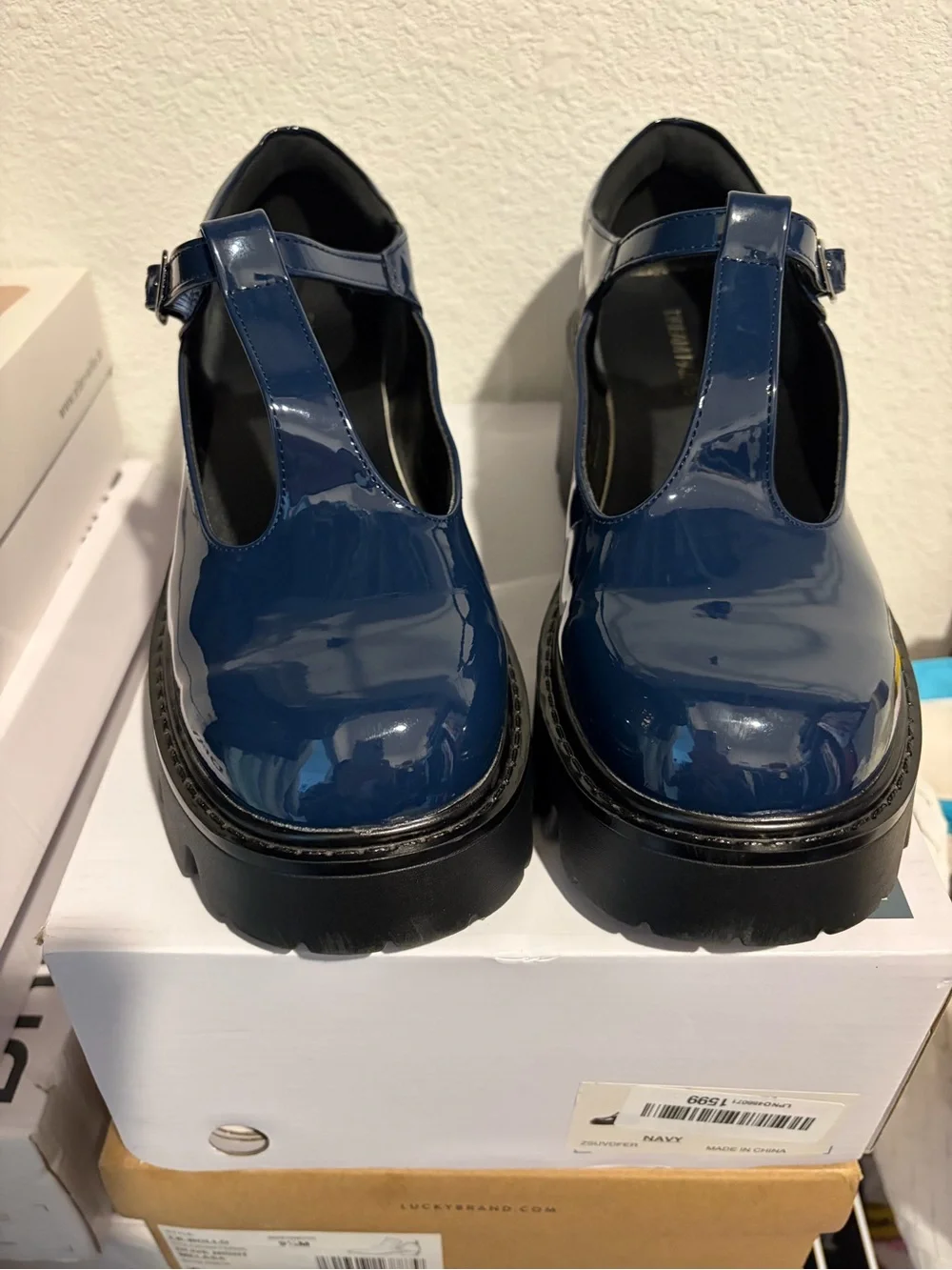 Dream Pairs Navy Y2K Chunky Sole Mary Jane Pumps size 9.5